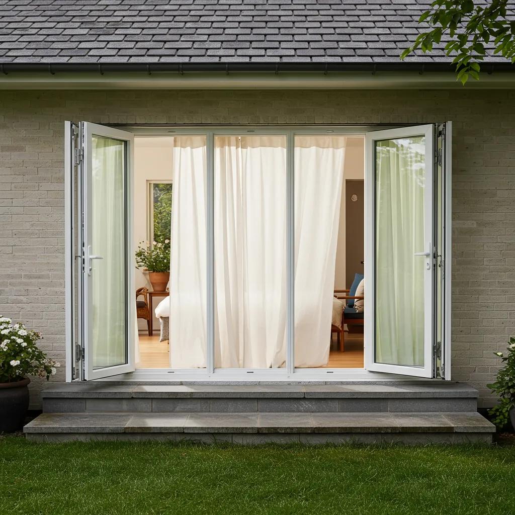 House with open windows, demonstrating natural ventilation for fresh air flow