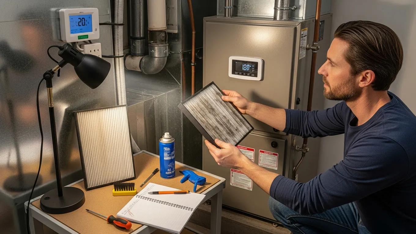 Frequently Asked Questions About HVAC Systems Homeowner troubleshooting HVAC system components